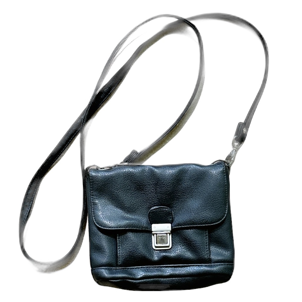 90-Y2K Minimalist Dark Academia Streetwear Professional Soft Black Crossbody Bag